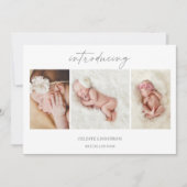 Carte de naissance minimale avec photo de bébé (Devant)