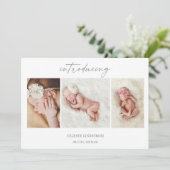 Carte de naissance minimale avec photo de bébé (Debout devant)