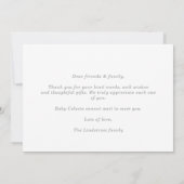 Carte de naissance minimale avec photo de bébé (Dos)