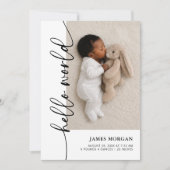 Carte de naissance moderne avec photo de bébé (Devant)