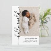 Carte de naissance moderne avec photo de bébé (Debout devant)