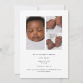 Carte de naissance moderne avec photo de bébé (Dos)
