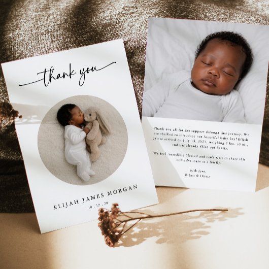Carte de naissance moderne avec photo de bébé