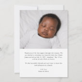Carte de naissance moderne avec photo de bébé (Dos)