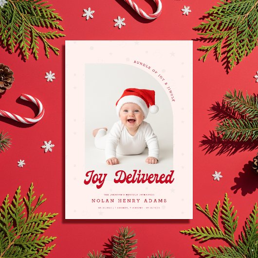 Carte de naissance moderne pour bébé avec arche po