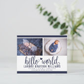 Carte de naissance photo Bonjour le monde de la Ma (Debout devant)