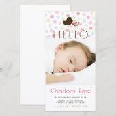Carte de naissance photo Candy Damask Chicks (Devant / Derrière)