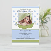 Carte de naissance photo de bébé garçon Petit Pois (Debout devant)