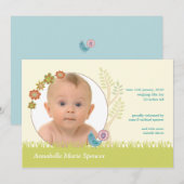 Carte de naissance photo de paon fantaisiste (Devant / Derrière)