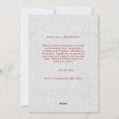 Carte de Naissance pour les Fêtes de Noël Flocons (Dos)