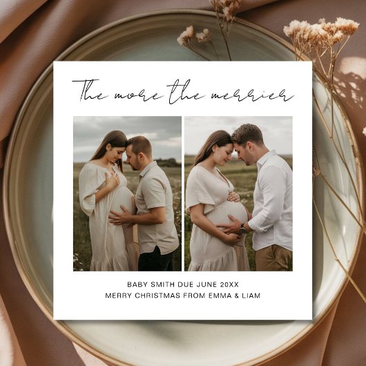 Carte de naissance pour les fêtes « Plus on est de