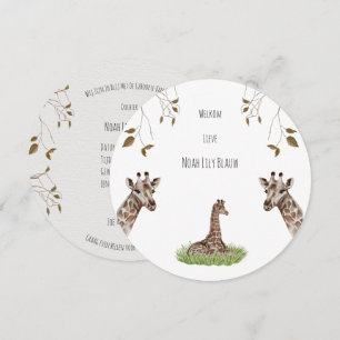 Carte de naissance (ronde) - Giraf