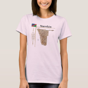 Carte de Namibie + Drapeau + Titre T-shirt