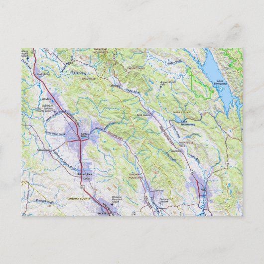 Carte de Napa à Healdsburg CA (Devant)