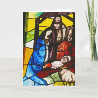 Carte de nativité de verre coloré