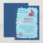Carte de navigation, Fête d'anniversaire nautique (Devant / Derrière)