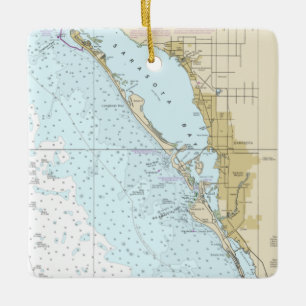 Carte de navigation Sarasota Ornement en céramique