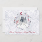 Carte de neige traditionnelle de Noël et de Nouvel (Devant)