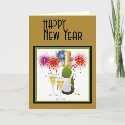 Carte de New Year Champagne (Devant)