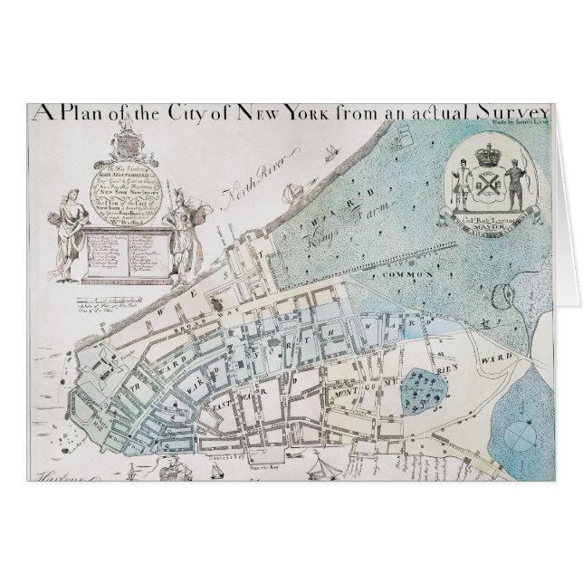 Carte de New York, 1728 (Devant Horizontal)