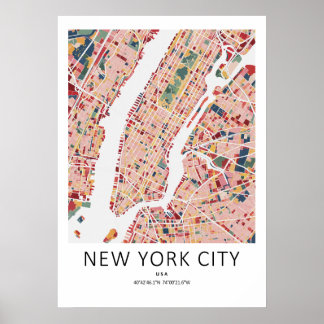 Carte de New York | Affiches murales modernes de N