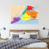 Carte de New York Boroughs toile étirée Imprimer (Insitu(Chambre))