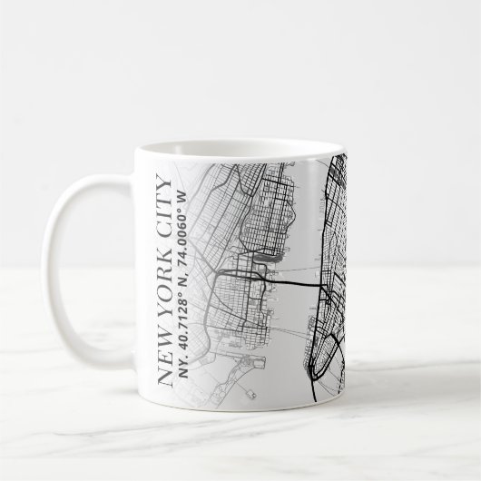Carte de New York | Café Mug (Gauche)