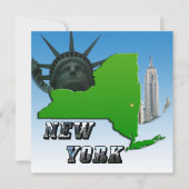 Carte de New York, Statue de la Liberté, Monument (Devant)