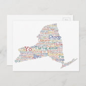 Carte de New York USA en argot sous forme d'art  (Devant / Derrière)