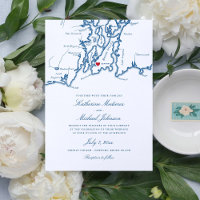 Carte de Newport Rhode Island Invitation de mariag
