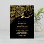 Carte de Newport Rhode Island mariage doré (Debout devant)