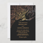 Carte de Newport Rhode Island mariage doré  (Devant)