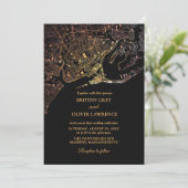 Carte de Newport Rhode Island mariage doré  (Debout devant)