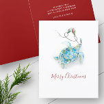 Carte de Noël<br><div class="desc">This minimum seashore theme holiday card feh réplica of my original painted watercolor sea turtle with Christmas lights in shades of tropical colors on a crisp background. The words Merry Christmas are set in a modern brush script typographiy. The inside feobjets a solid berry red color with your custom greeting...</div>