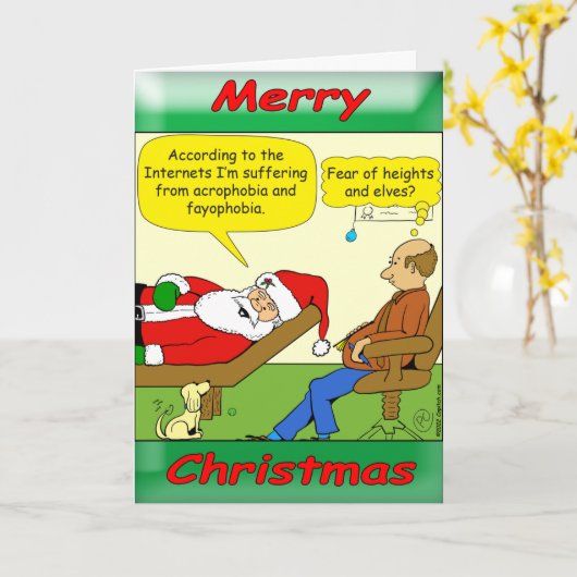 Carte de Noël 1478 Santa a des phobies (Fleur jaune)