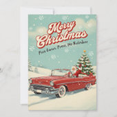 Carte de Noël 1950 avec Santa Rétro (Devant)