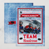 Carte de Noël 1 Photo Thème Hockey (Devant / Derrière)