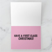 CARTE DE NOËL 1ÈRE CLASSE CHAT PINK CADDY (Intérieur)
