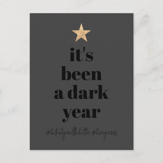 Carte de Noël 2020 Humour Recommencer Étoile Dorée (Devant)