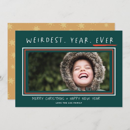 Carte de Noël 2021 l'année la plus étrange (Devant / Derrière)