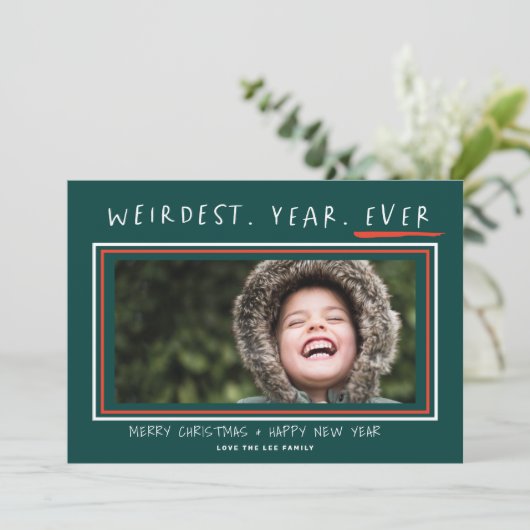 Carte de Noël 2021 l'année la plus étrange (Debout devant)