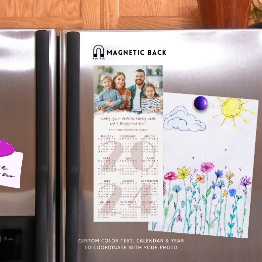 Carte de Noël 2024 avec photo de calendrier person