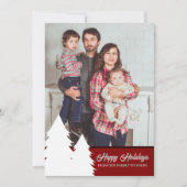 Carte de Noël 2024 Motif Arbre Rouge (Devant)