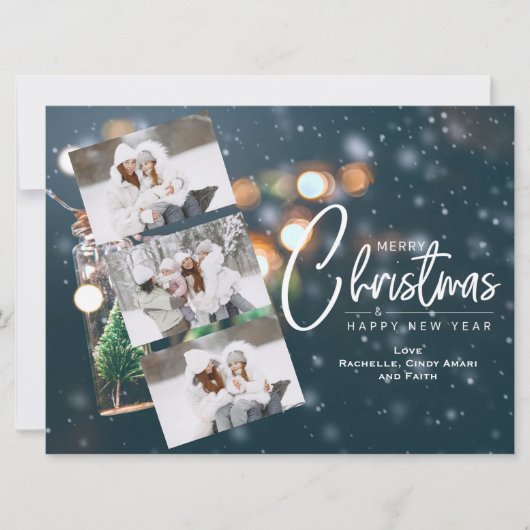 Carte de Noël 3 Photo Fêtes (Devant)