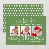 Carte de Noël 3 photo pour bébé (Devant / Derrière)