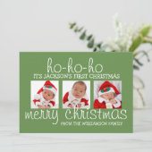 Carte de Noël 3 photo pour bébé (Debout devant)