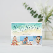 Carte de Noël 3 photos de plage côtière (Debout devant)