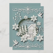 Carte de Noël 3D magique unique avec scène hiverna (Devant / Derrière)