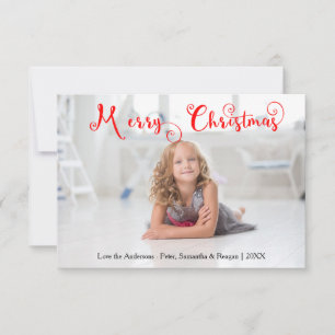 Carte de Noël 3x5 avec photo et canne à bonbons