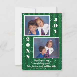 Carte de Noël 3x5 Green Stripes Snow